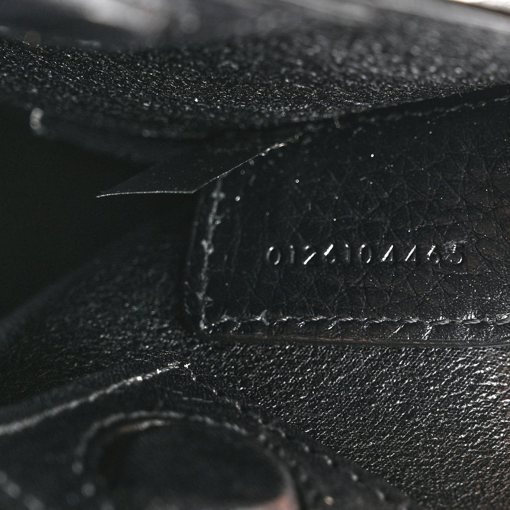 Grained Calfskin Small Spin Tote Black