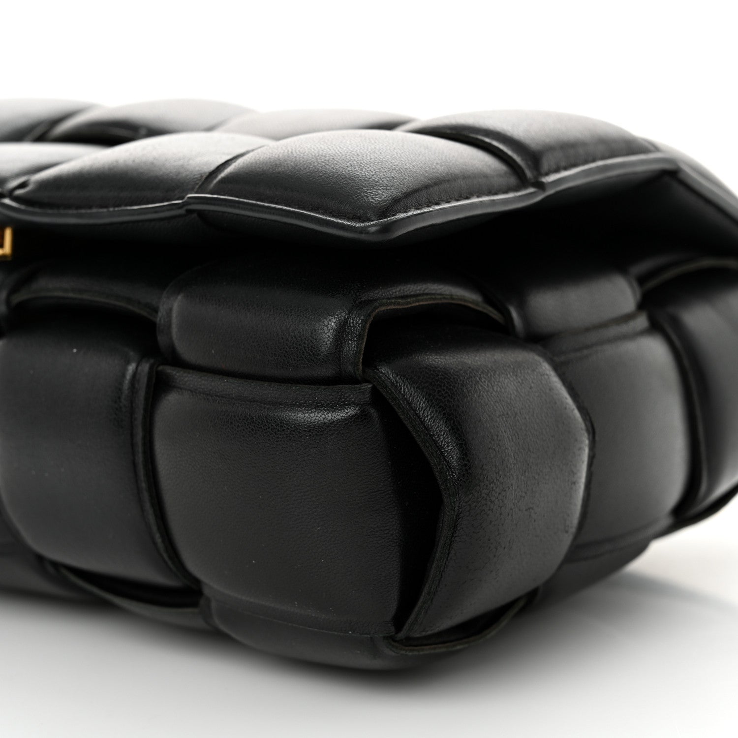 Nappa Maxi Intreccio Padded Cassette Crossbody Bag Black