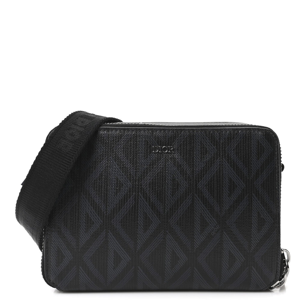 Coated Canvas CD Diamond Messenger Pouch Black