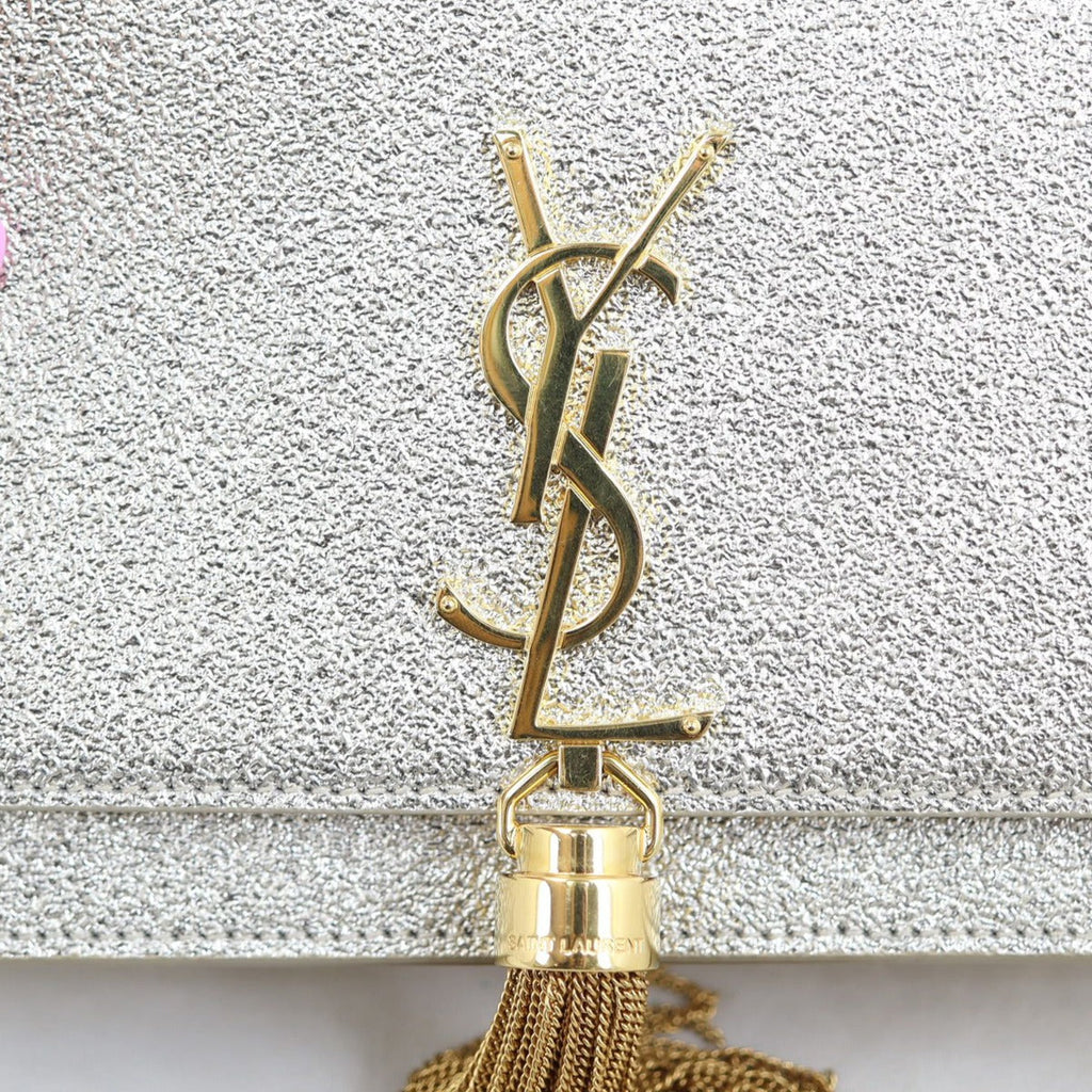 Saint Laurent Kate Metallic Chain Wallet