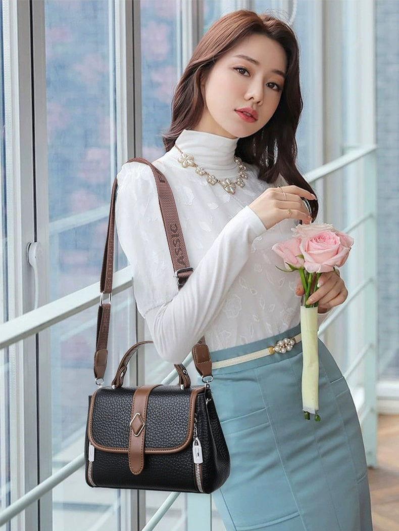 New Fashion Solid Color Small Square Handbag Crossbody Versatile Lightweight 8219-0181