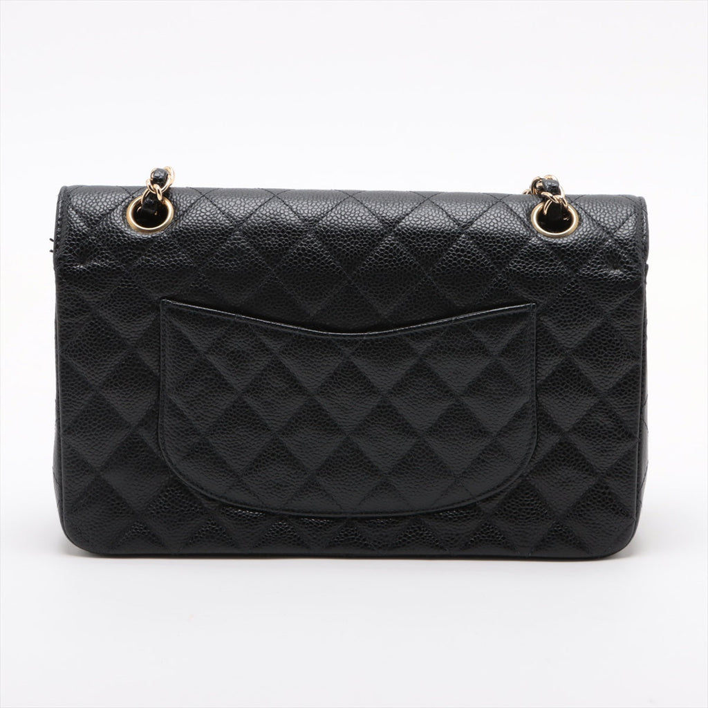 Chanel Classic Flap Medium/Large 24k gold plated Caviar Black- Series 7