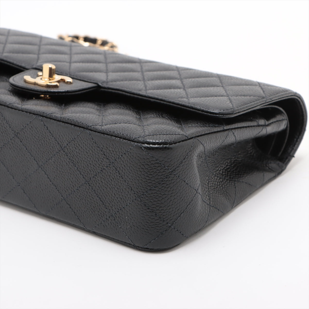 Chanel Classic Flap Medium/Large 24k gold plated Caviar Black- Series 7