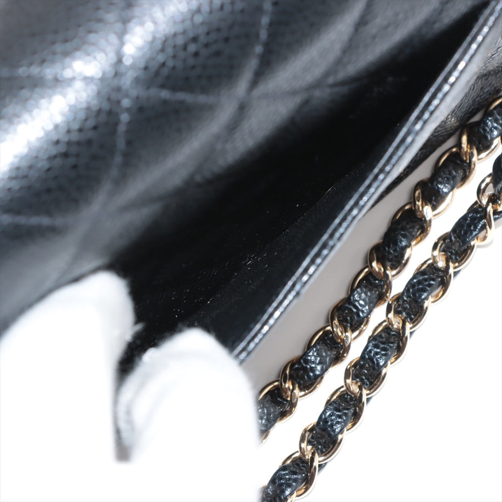 Chanel Classic Flap Medium/Large 24k gold plated Caviar Black- Series 7