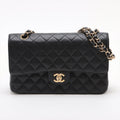 Chanel Classic Flap Medium/Large 24k gold plated Caviar Black- Series 7