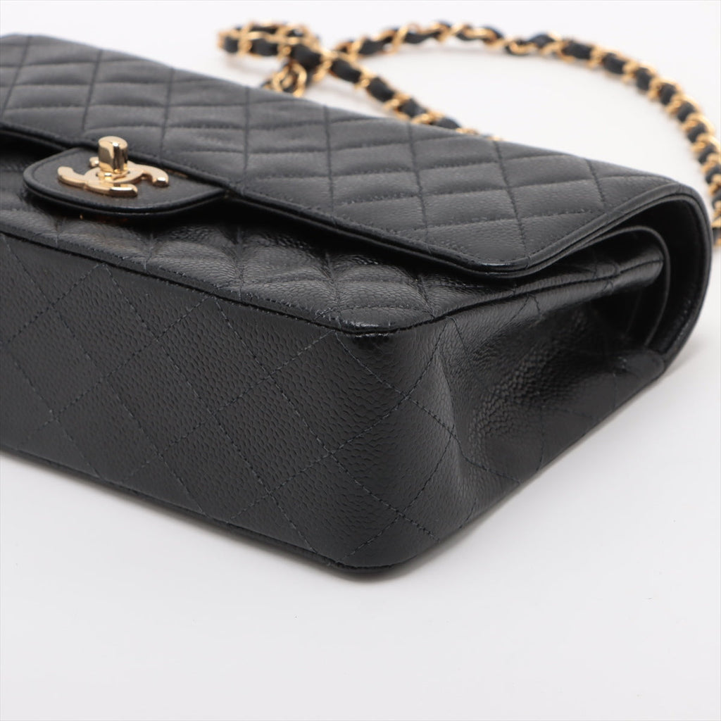 Chanel Classic Flap Medium/Large 24k gold plated Caviar Black - Series 7