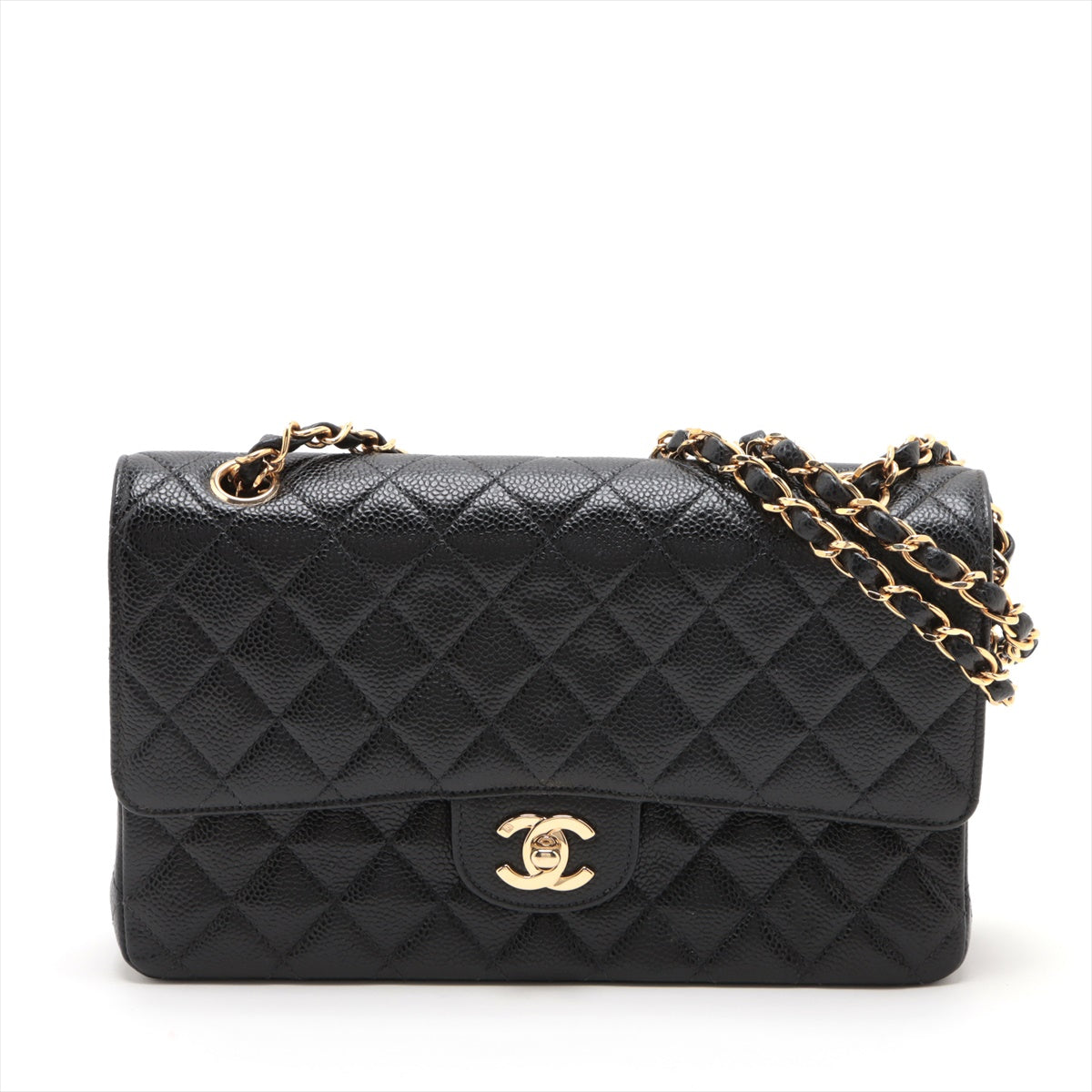 Chanel Classic Flap Medium/Large 24k gold plated Caviar Black - Series 7