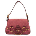 Gucci Shoulder Bag Horsebit Chain Shoulder Bag in Pink, GG Canvas