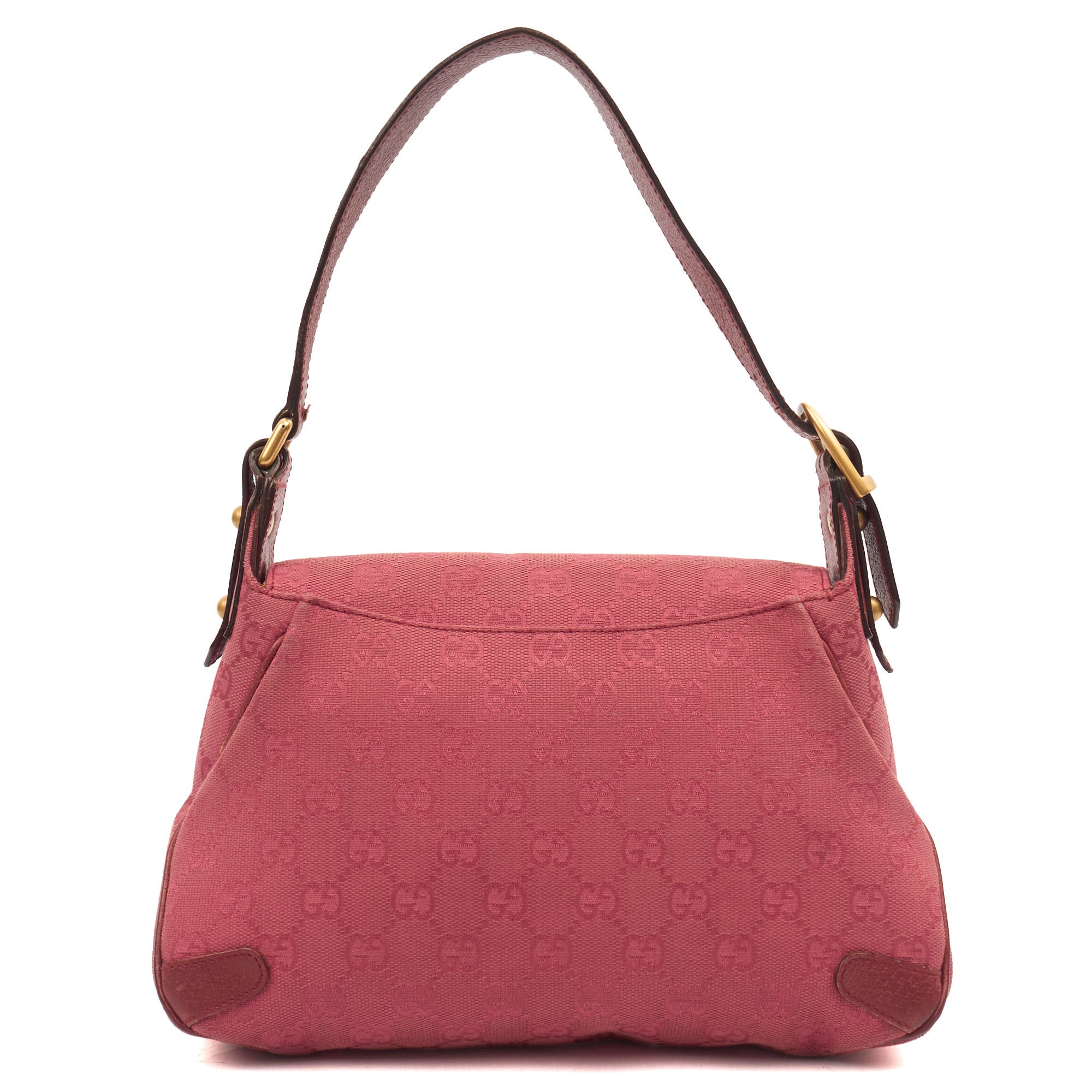Gucci Shoulder Bag Horsebit Chain Shoulder Bag in Pink, GG Canvas