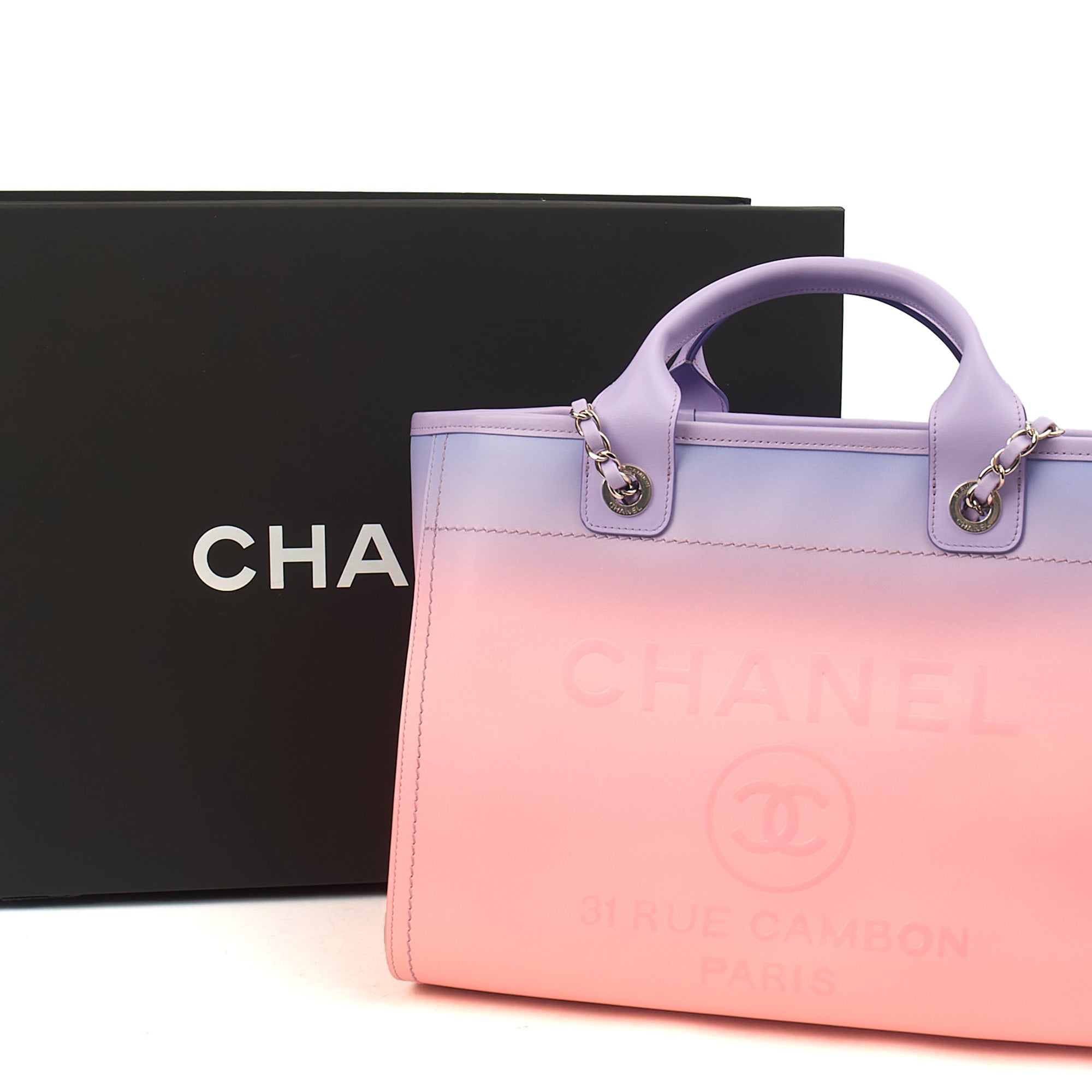 Chanel Tote Deauville Tote in Multi, Calfskin Leather