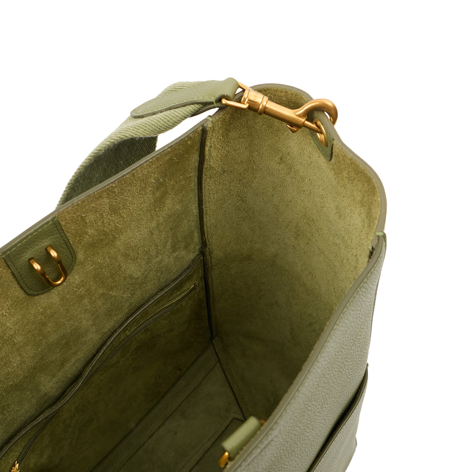 Celine Tote Sangle Seau in Green, Box Calfskin