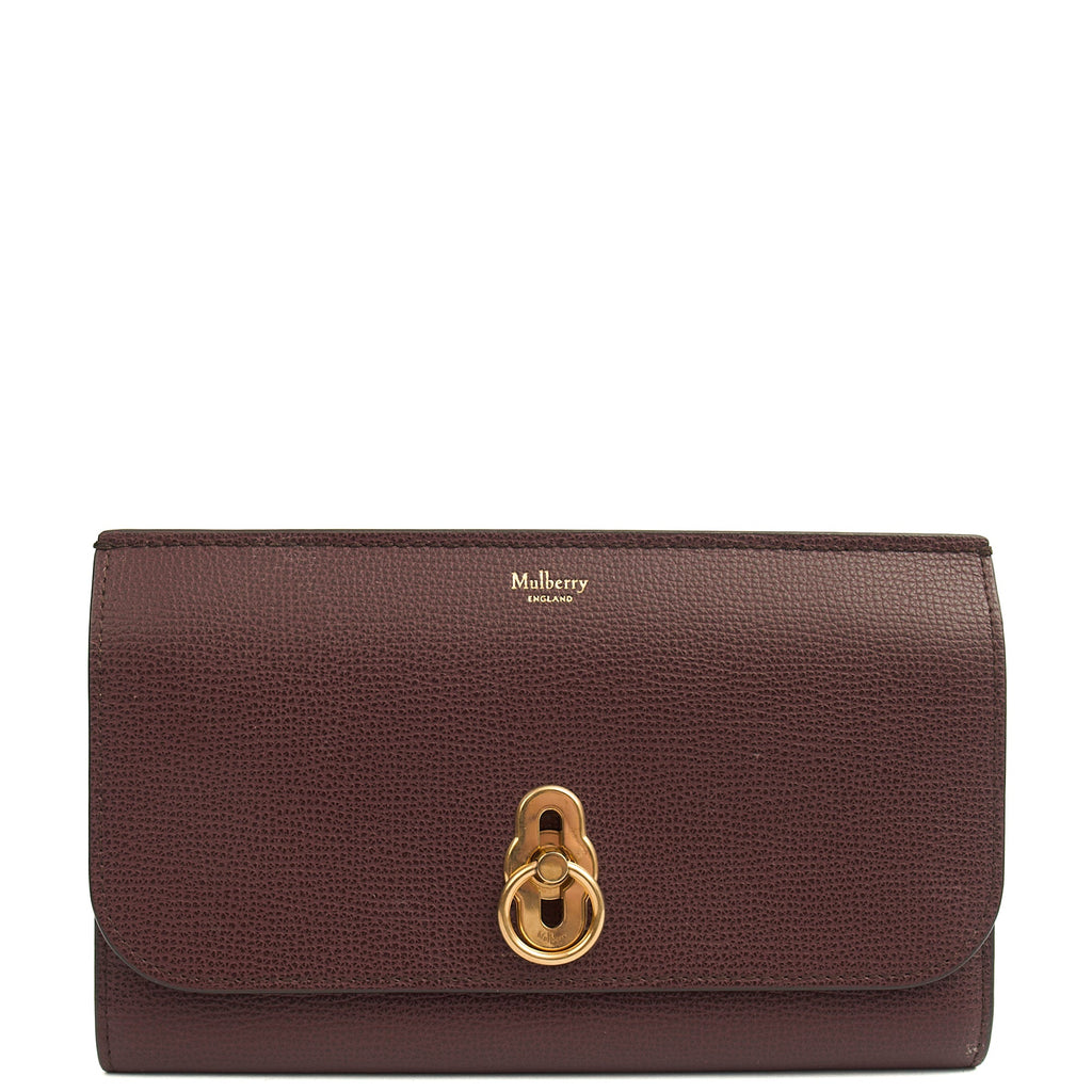 Mulberry Wallet Amberley Clutch in Oxblood, Calfskin Leather