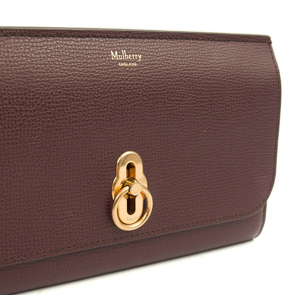 Mulberry Wallet Amberley Clutch in Oxblood, Calfskin Leather