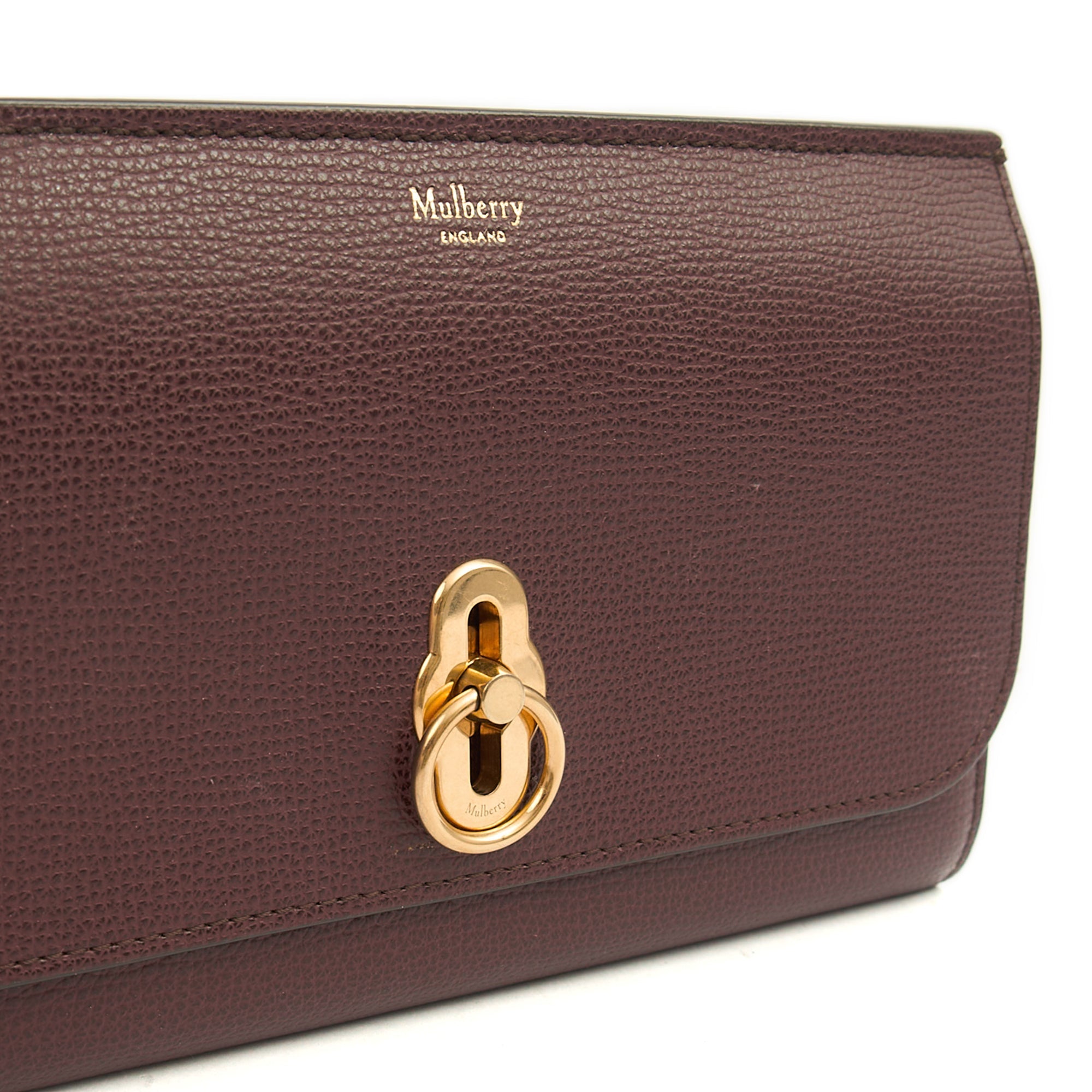 Mulberry Wallet Amberley Clutch in Oxblood, Calfskin Leather