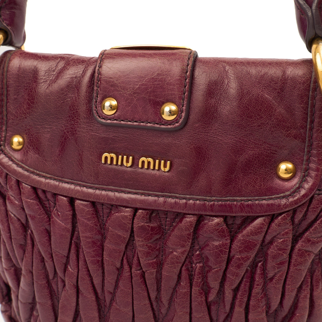 Miu Miu Shoulder Bag Coffer Shoulder Bag  in Purple, Leather
