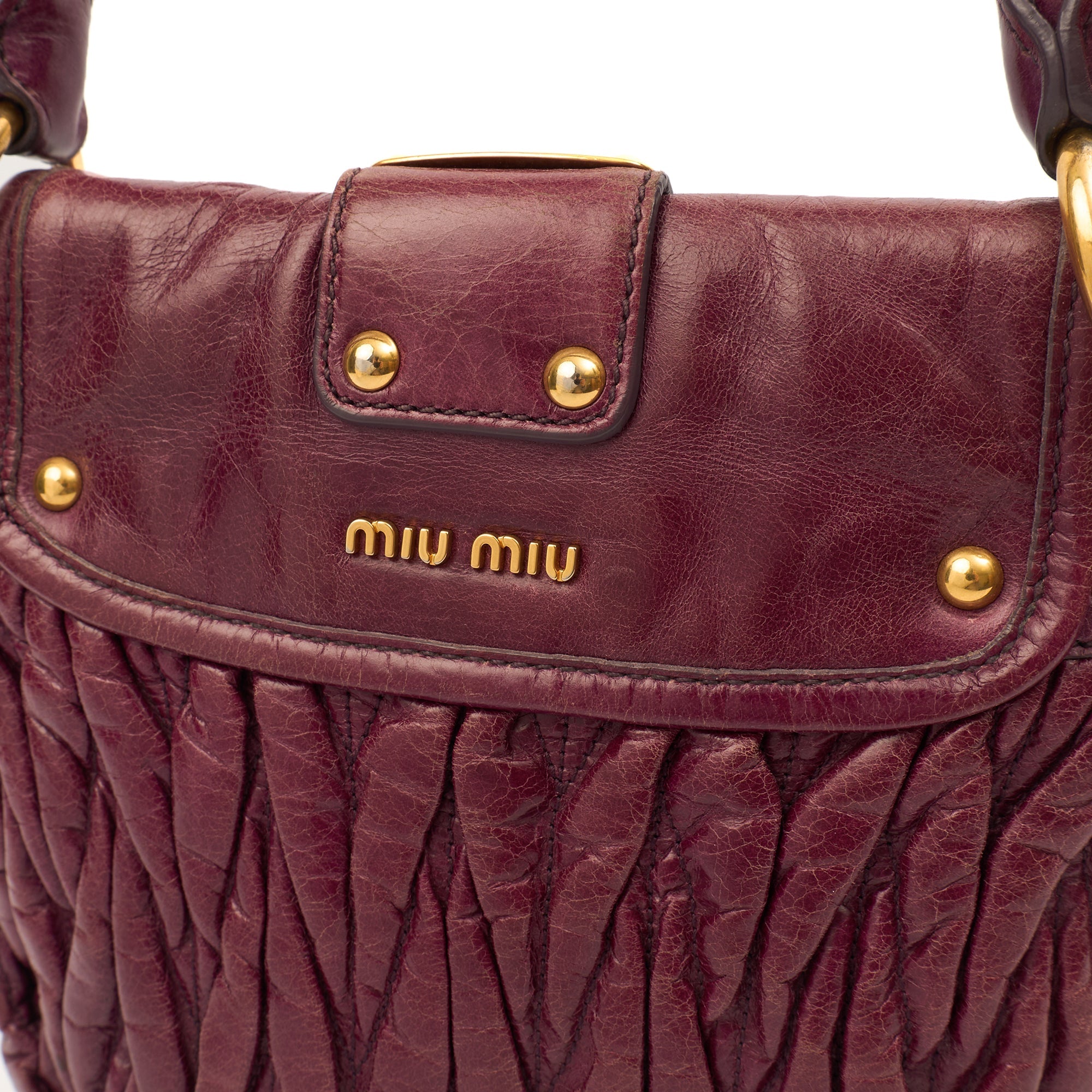 Miu Miu Shoulder Bag Coffer Shoulder Bag  in Purple, Leather
