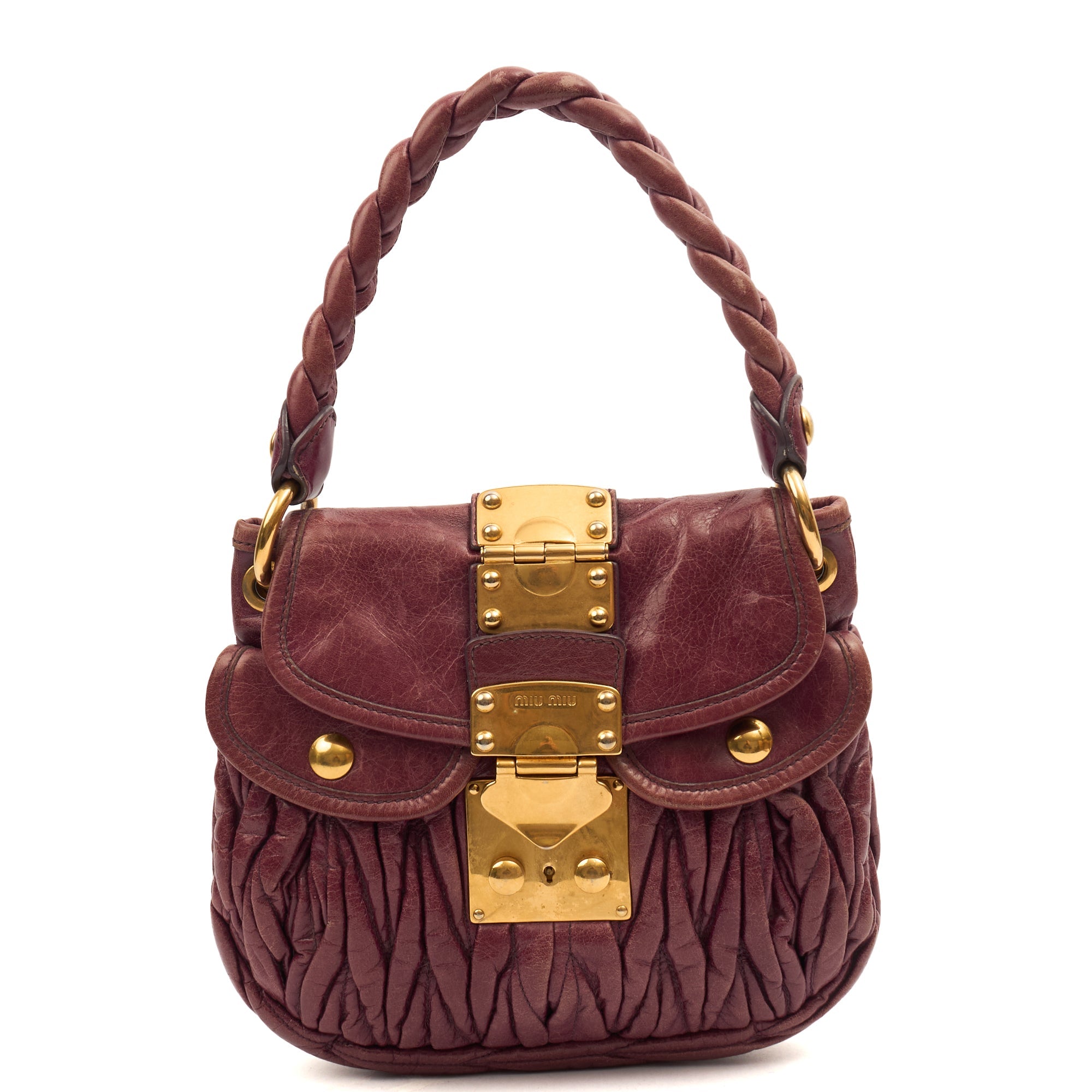Miu Miu Shoulder Bag Coffer Shoulder Bag  in Purple, Leather