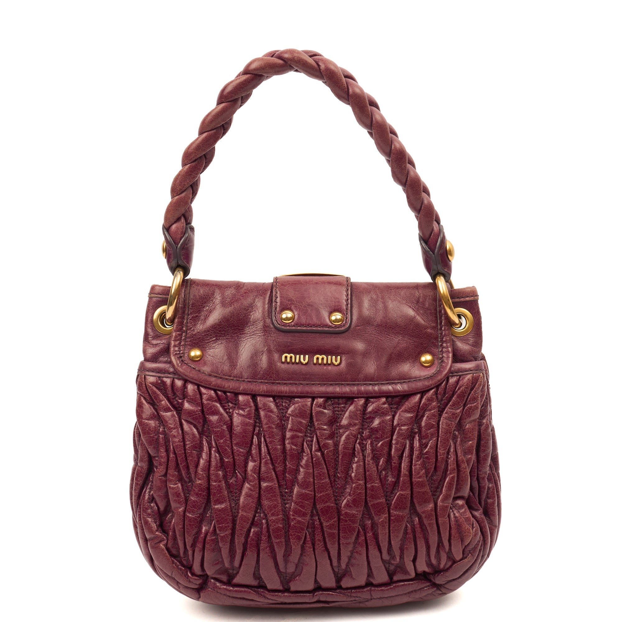 Miu Miu Shoulder Bag Coffer Shoulder Bag  in Purple, Leather