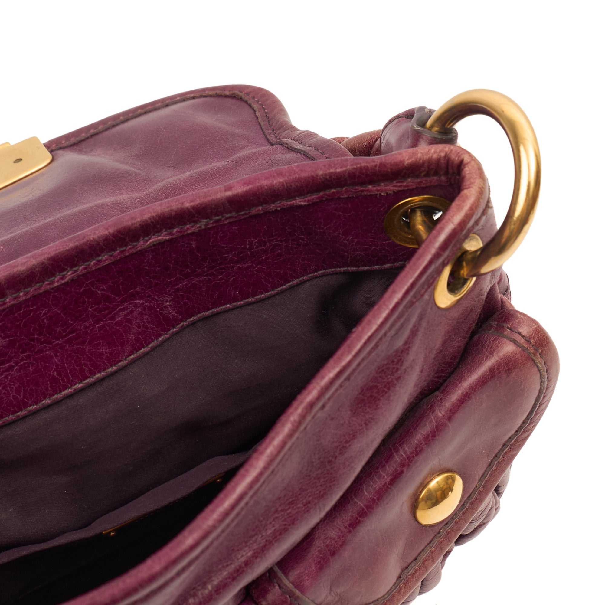 Miu Miu Shoulder Bag Coffer Shoulder Bag  in Purple, Leather