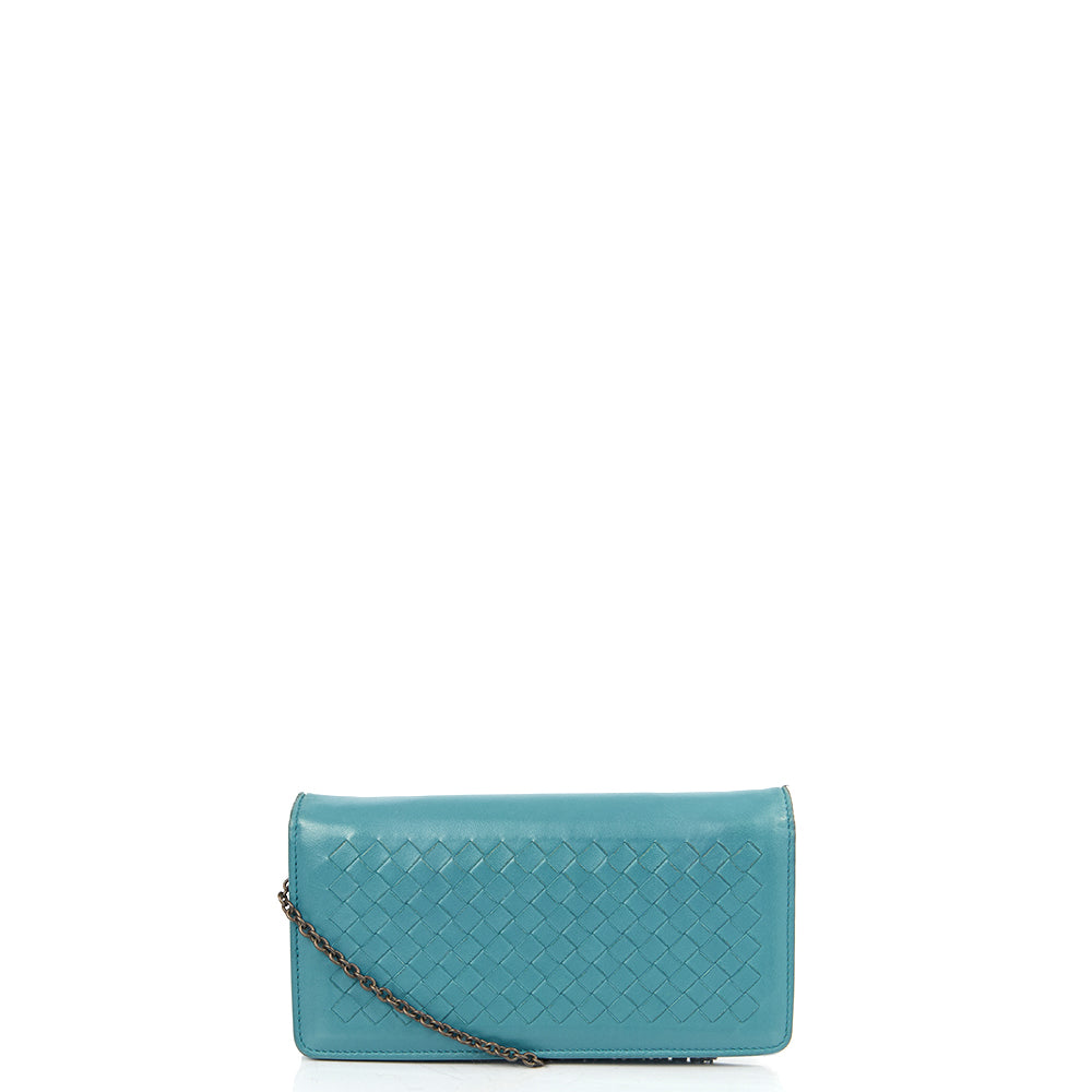 Bottega Veneta Cross Body Intrecciato Crossbody in Blue, Intrecciato Nappa