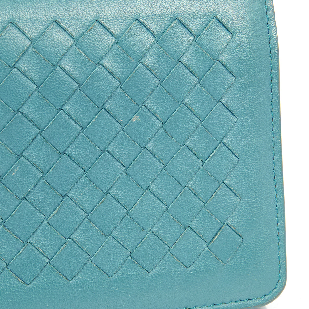 Bottega Veneta Cross Body Intrecciato Crossbody in Blue, Intrecciato Nappa