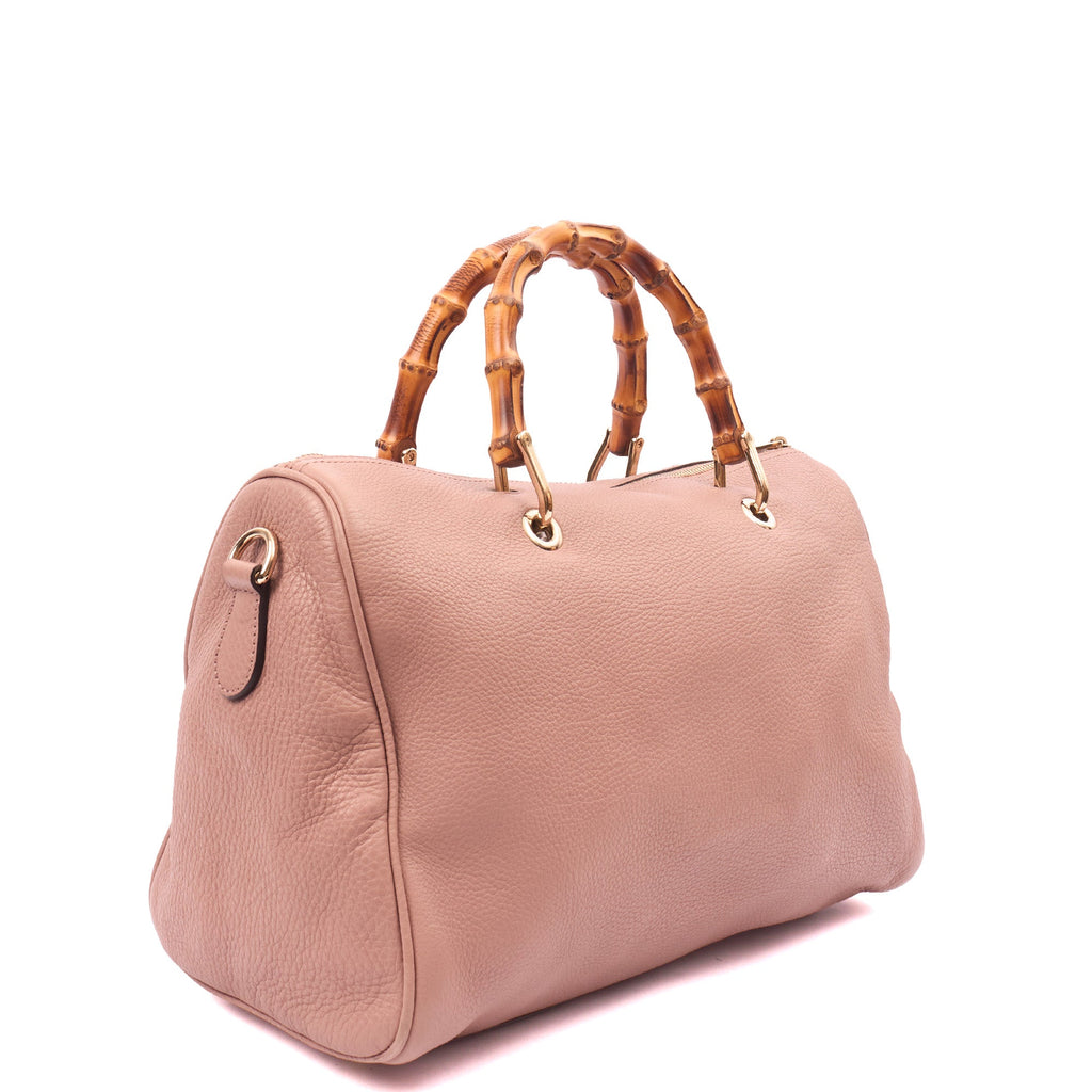 Gucci Top Handle Bamboo Shopper  in Pink, Leather