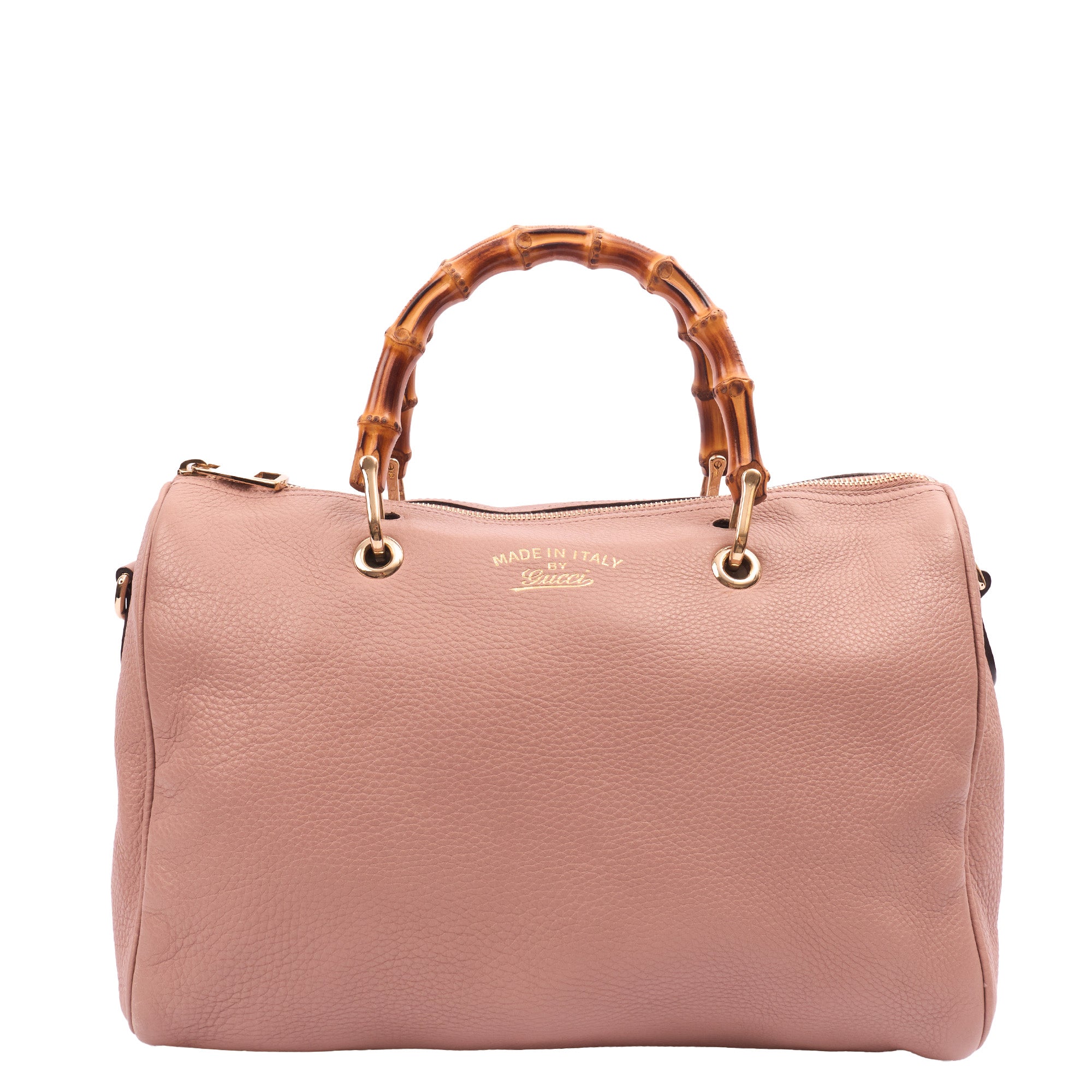 Gucci Top Handle Bamboo Shopper  in Pink, Leather