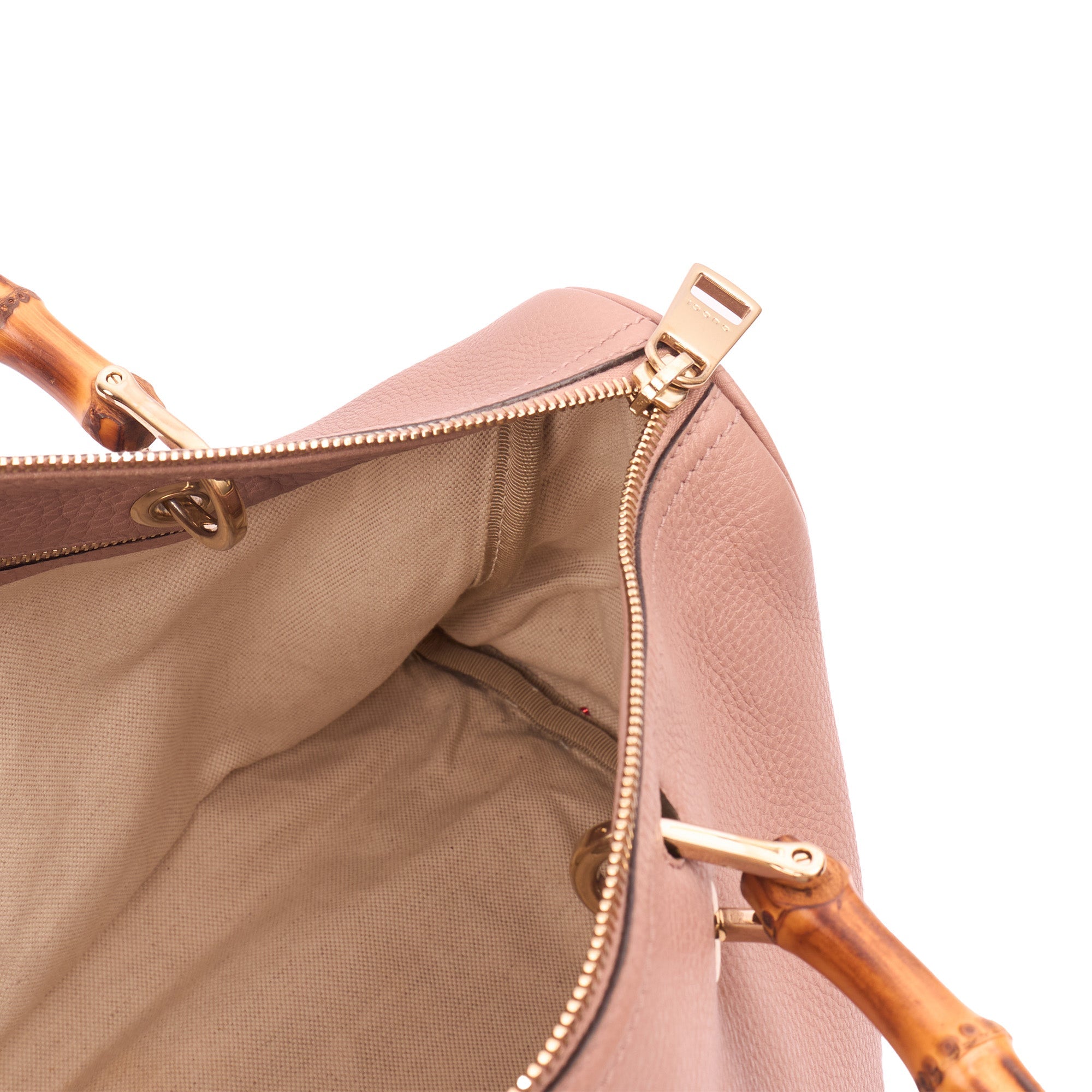 Gucci Top Handle Bamboo Shopper  in Pink, Leather