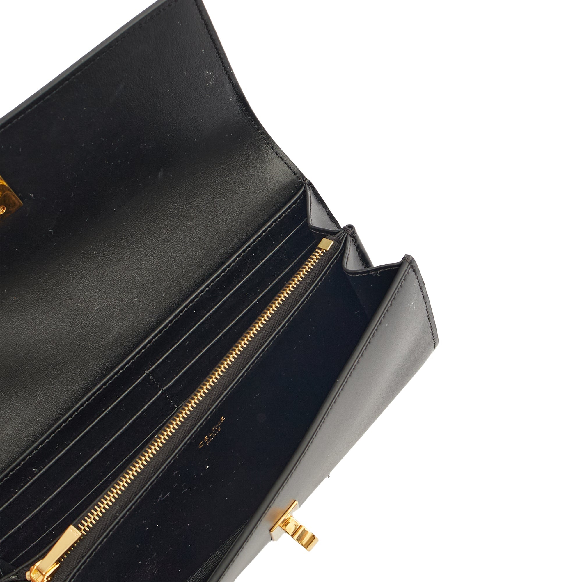 Celine Purse Wallet in Black, Box Calfskin