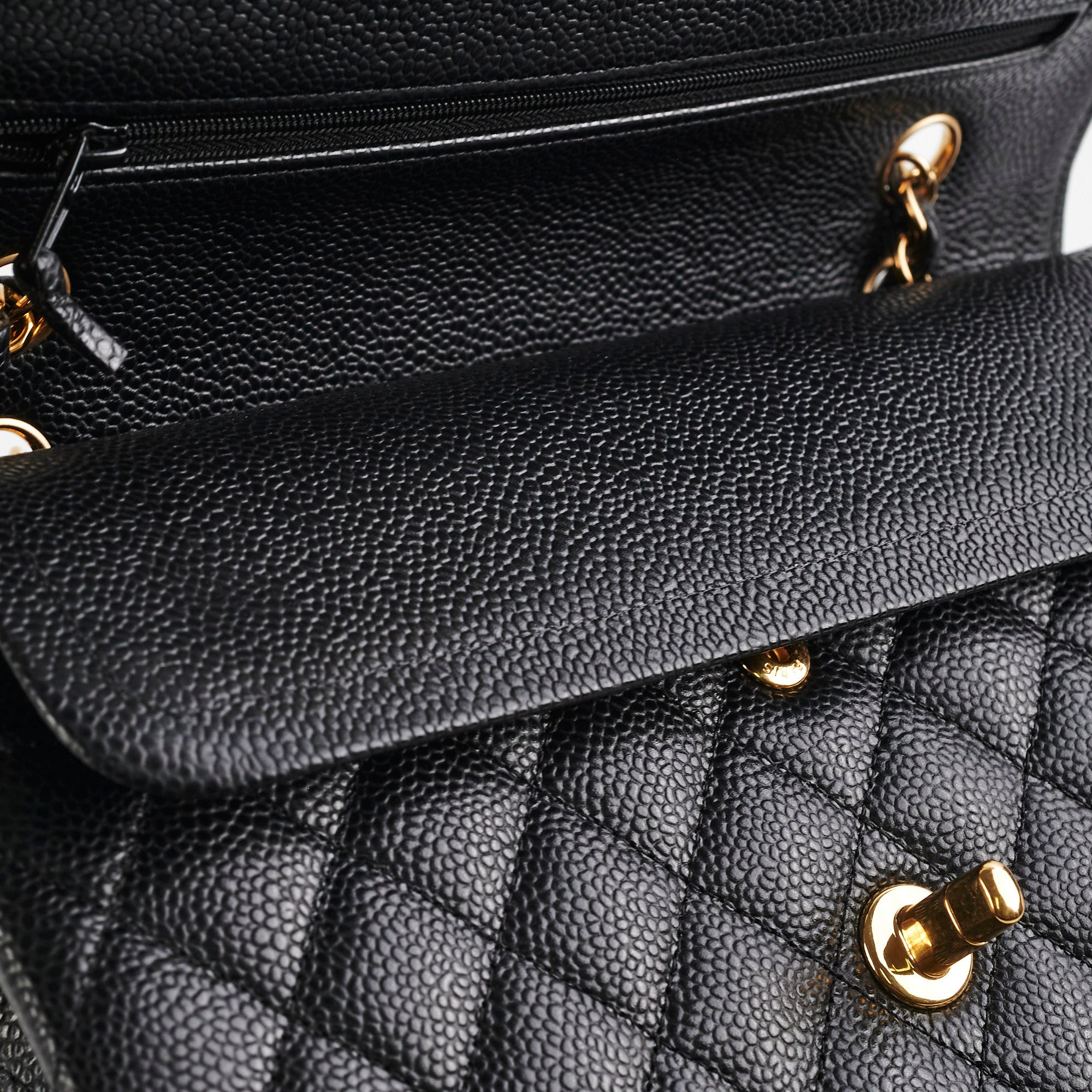 Chanel Caviar Medium/Large Double Classic Flap Black 2022