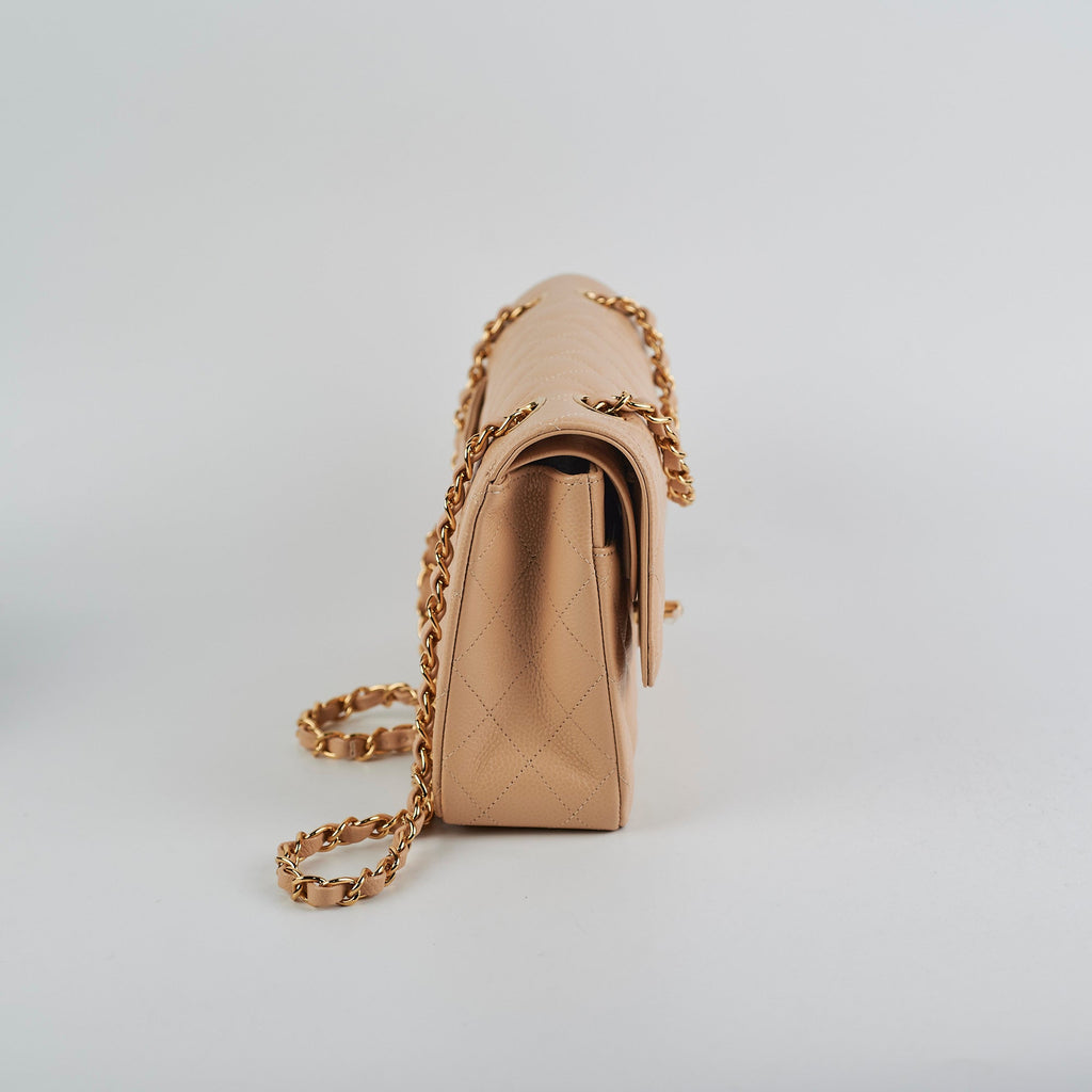 Chanel Medium/Large Double Classic Flap Beige HOLD