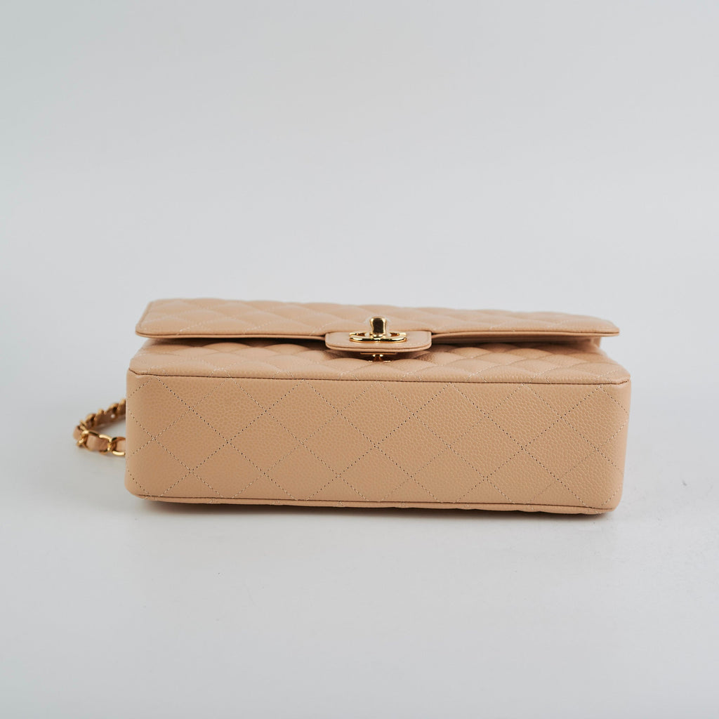 Chanel Medium/Large Double Classic Flap Beige HOLD