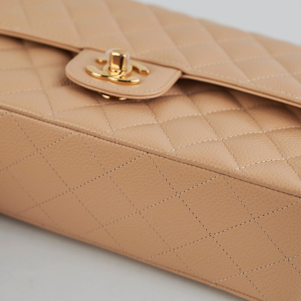 Chanel Medium/Large Double Classic Flap Beige HOLD