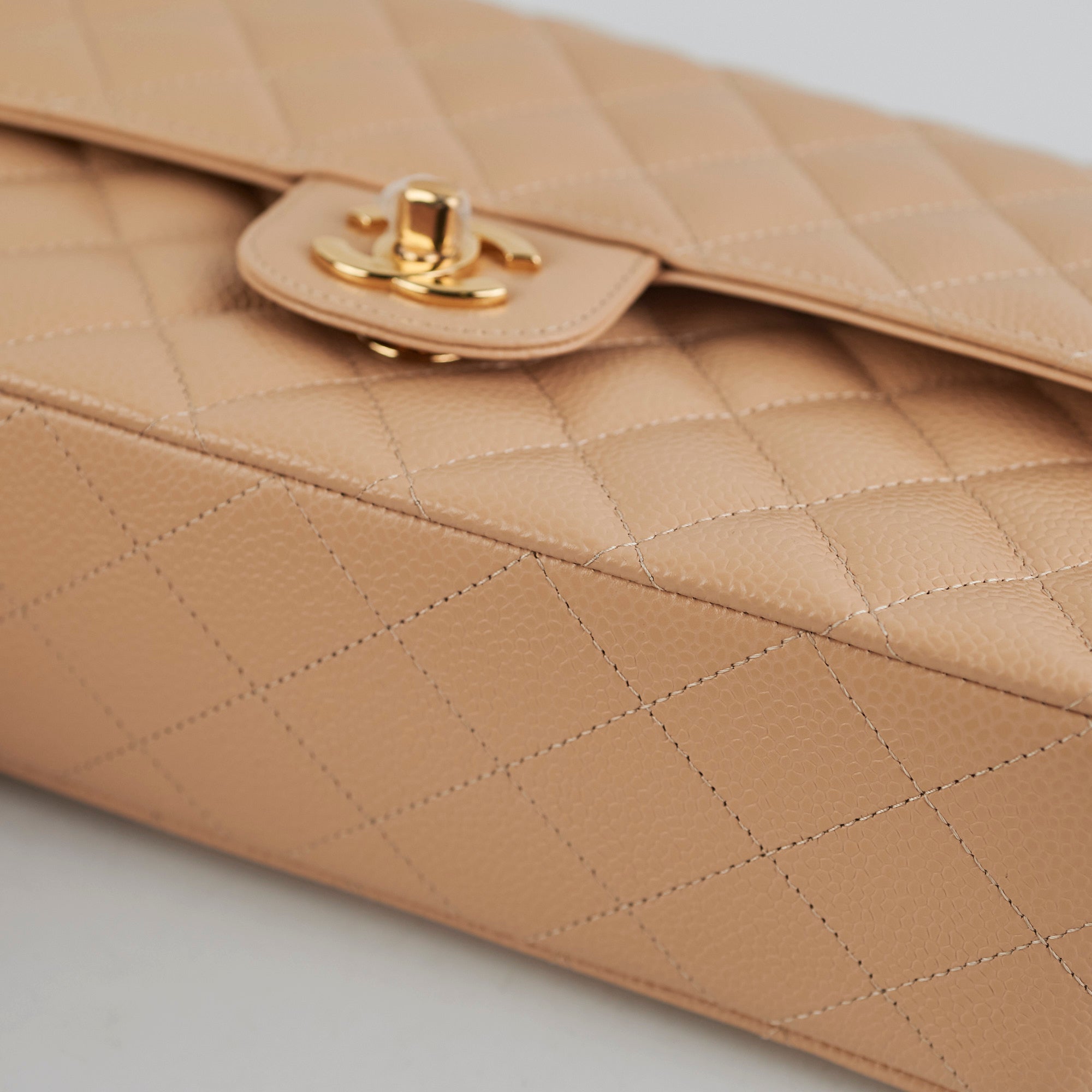 Chanel Medium/Large Double Classic Flap Beige HOLD
