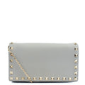 Valentino Cross Body Rockstud Crossbody Bag - Small in Grey, Calfskin