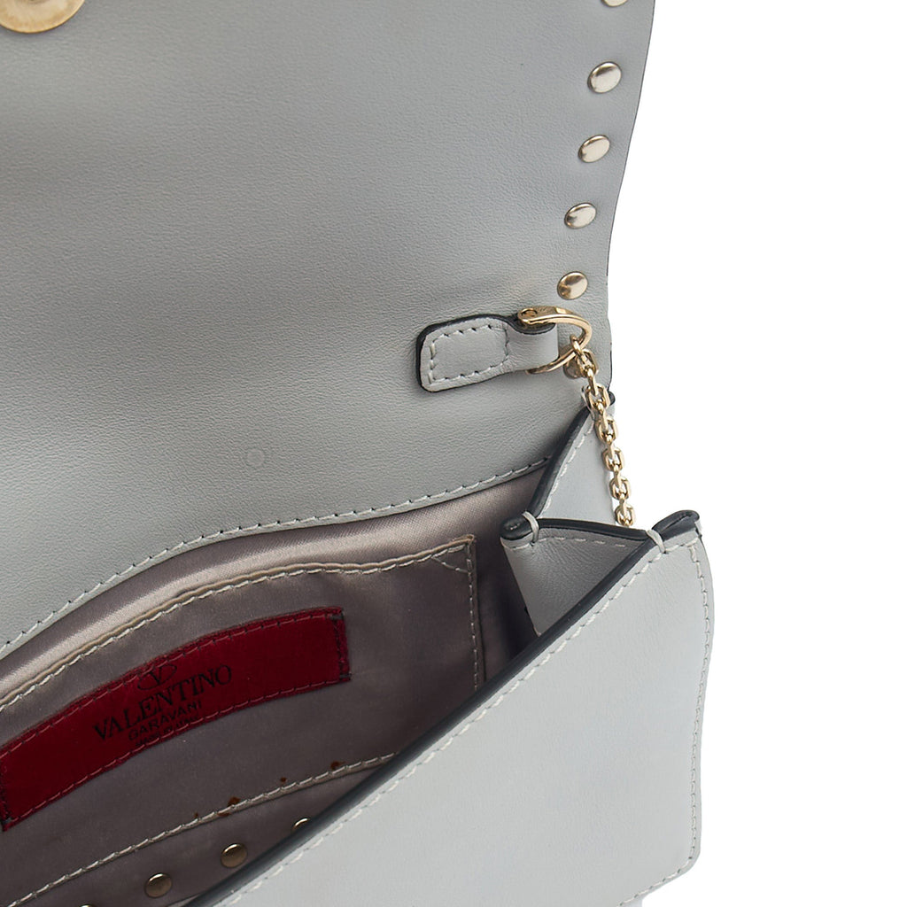 Valentino Cross Body Rockstud Crossbody Bag - Small in Grey, Calfskin