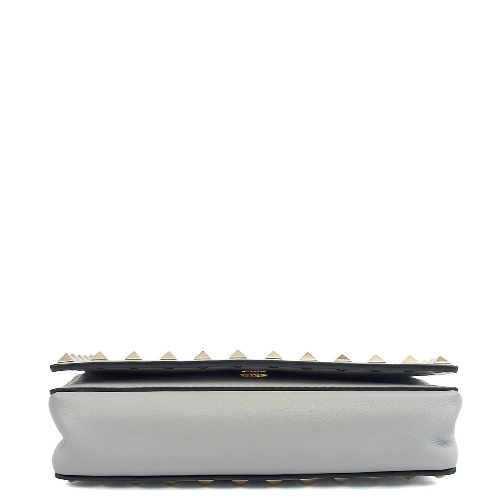 Valentino Cross Body Rockstud Crossbody Bag - Small in Grey, Calfskin
