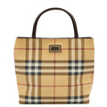 Burberry Tote Check Tote in Brown, Leather