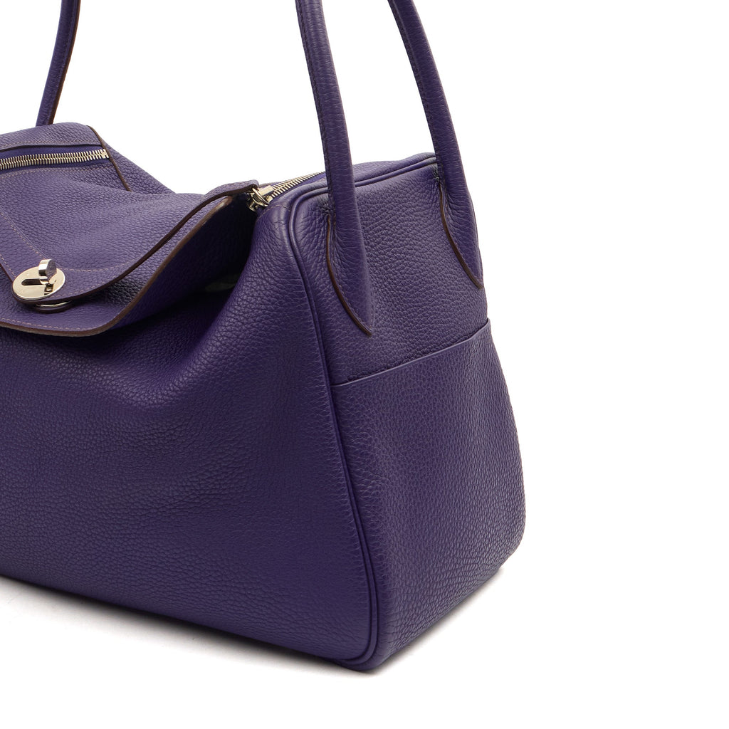 Hermes Tote Lindy 34 in Iris, Togo Leather