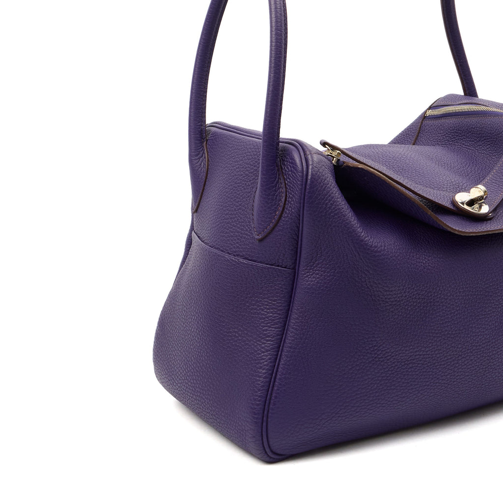 Hermes Tote Lindy 34 in Iris, Togo Leather