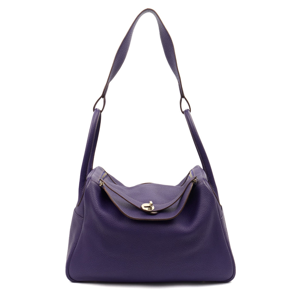Hermes Tote Lindy 34 in Iris, Togo Leather