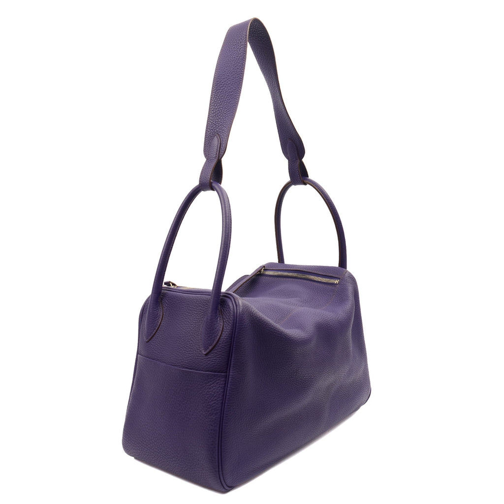 Hermes Tote Lindy 34 in Iris, Togo Leather