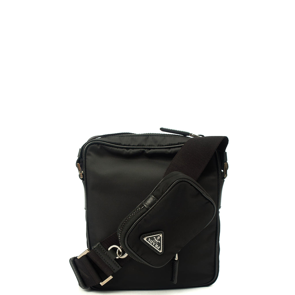 Prada Cross Body Nylon Cross Body Bag in Black, Nylon