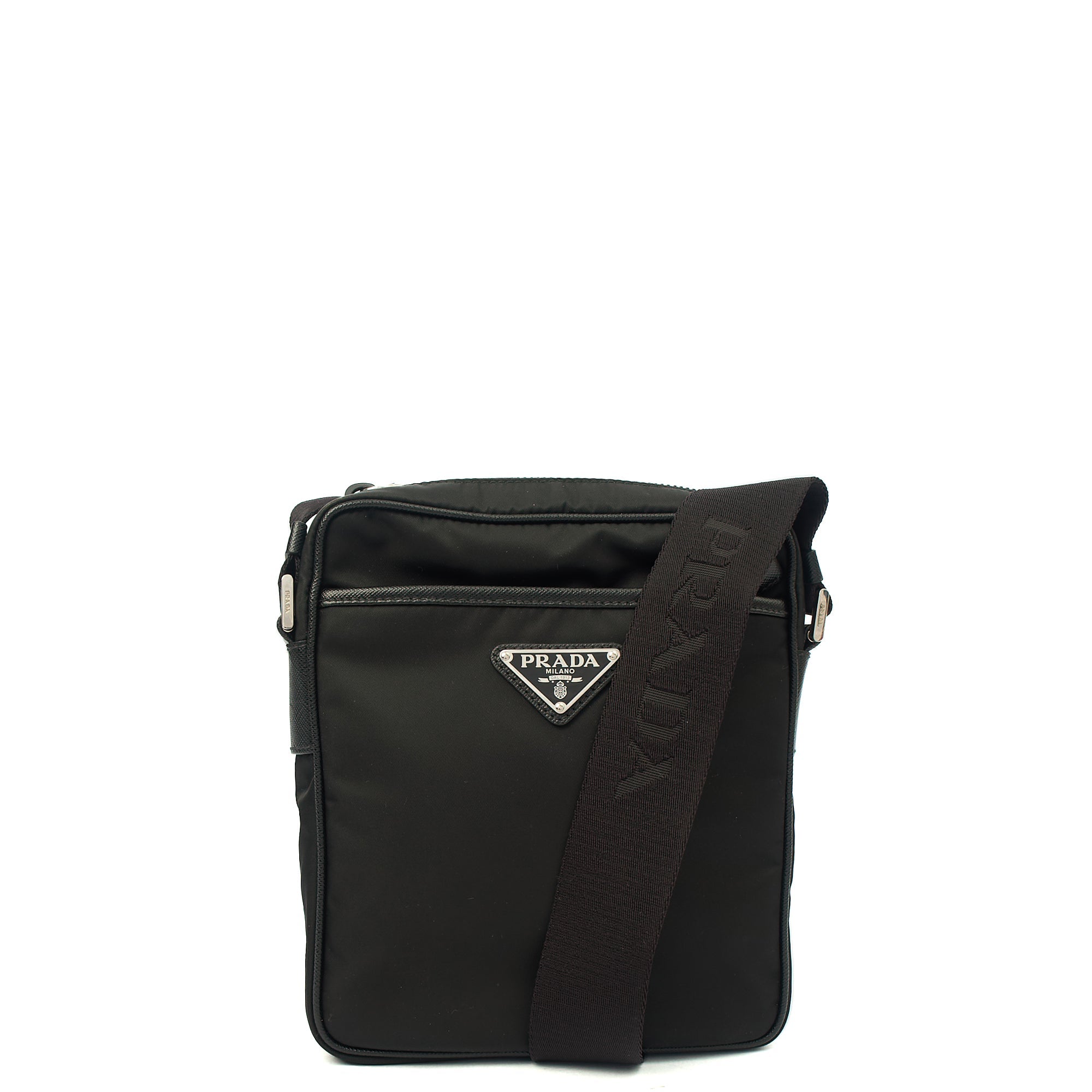 Prada Cross Body Nylon Cross Body Bag in Black, Nylon