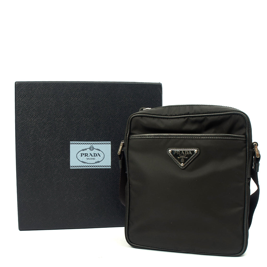 Prada Cross Body Nylon Cross Body Bag in Black, Nylon