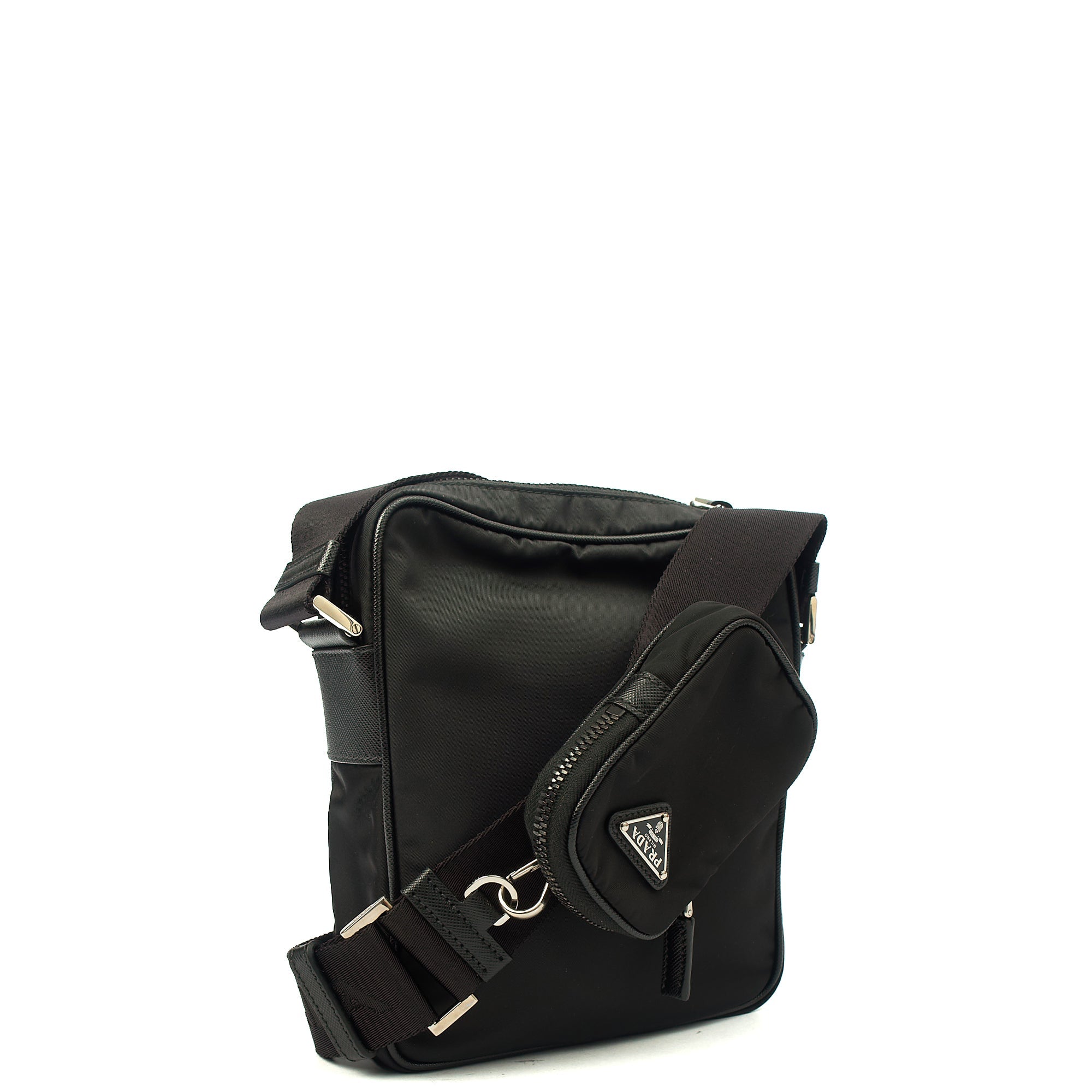 Prada Cross Body Nylon Cross Body Bag in Black, Nylon