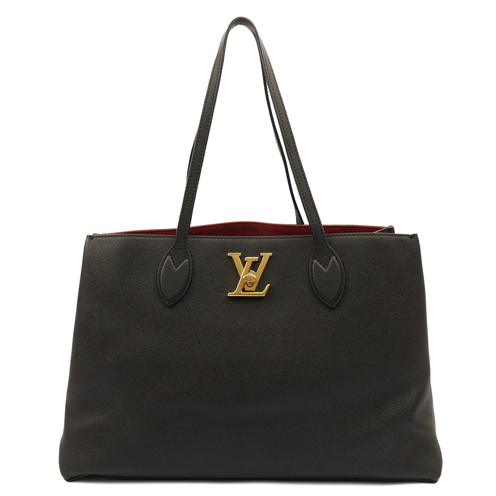 Louis Vuitton Tote Lockme Tote PM in Black, Calfskin Leather