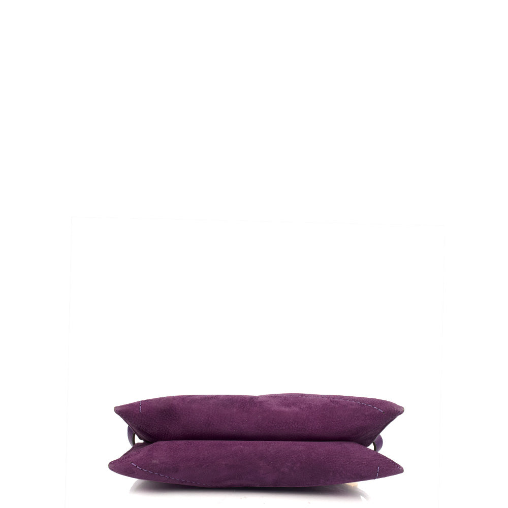 Mulberry Cross Body M Zipped Pouch in Purple, Suede