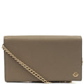 Gucci Cross Body Dollar Interlocking GG Wallet On Chain in Grey, Leather