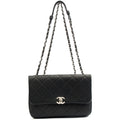 Chanel Shoulder Bag Flap Bag in Black, Calfskin Leather